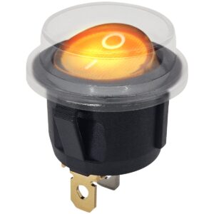 ProRide Wipschakelaar ON-OFF KCD2-220 - met Beschermkapje - Rond - 3 pins - 250V/6A - Oranje