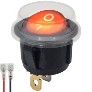 ProRide Wipschakelaar ON-OFF KCD2-220 - met Beschermkapje en Aansluitkabel - Rond - 3 pins - 250V/6A - Rood