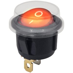 ProRide Wipschakelaar ON-OFF KCD2-220 - met Beschermkapje - Rond - 3 pins - 250V/6A - Rood