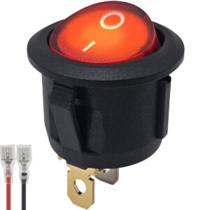 ProRide Wipschakelaar ON-OFF KCD2-220 - met Aansluitkabel - Rond - 3 pins - 250V/6A - Rood