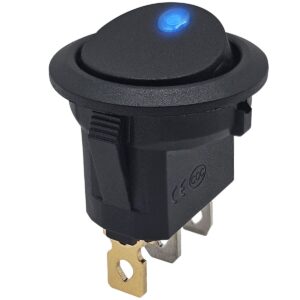 ProRide Wipschakelaar ON-OFF KCD2-12 - 3 pins - Rond - 12V/20A - LED indicator Blauw