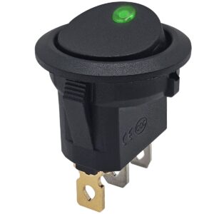 ProRide Wipschakelaar ON-OFF KCD2-12 - 3 pins - Rond - 12V/20A - LED indicator Groen