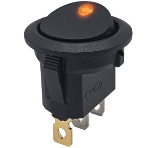 ProRide Wipschakelaar ON-OFF KCD2-12 - 3 pins - Rond - 12V/20A - LED indicator Oranje