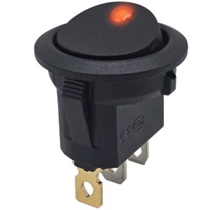 ProRide Wipschakelaar ON-OFF KCD2-12 - 3 pins - Rond - 12V/20A - LED indicator Rood