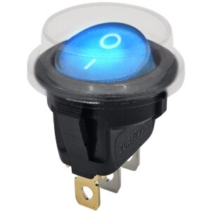 ProRide Wipschakelaar ON-OFF KCD2-12 - met Beschermkapje - 3-pins - Rond - 12V/20A - Blauw