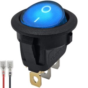 ProRide Wipschakelaar ON-OFF KCD2-12 - met Aansluitkabel - 3-pins - Rond - 12V/20A - Blauw