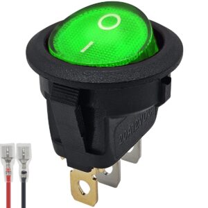 ProRide Wipschakelaar ON-OFF KCD2-12 - met Aansluitkabel - 3-pins - Rond - 12V/20A - Groen