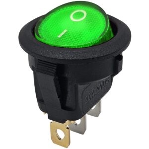 ProRide Wipschakelaar ON-OFF KCD2-12 - 3-pins - Rond - 12V/20A - Groen