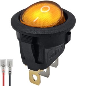 ProRide Wipschakelaar ON-OFF KCD2-12 - met Aansluitkabel - 3-pins - Rond - 12V/20A - Oranje