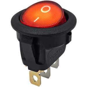 ProRide Wipschakelaar ON-OFF KCD2-12 - 3-pins - Rond - 12V/20A - Rood
