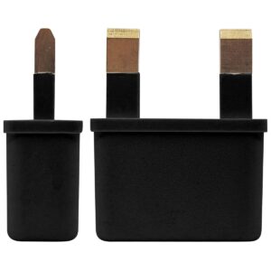 Reisstekker EU naar UK - Wereldstekker EU naar Engeland, Ierland, Malta, Maleisië - Zwart - 2 stuks