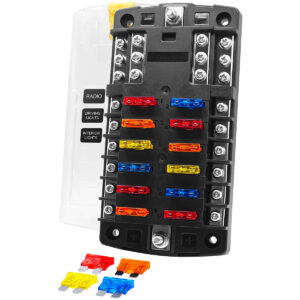 ProRide Steekzekeringhouder 12-voudig - Incl. Steekzekering - 12V - YJ-FB617 - Zwart - Voor Auto, Boot, Camper