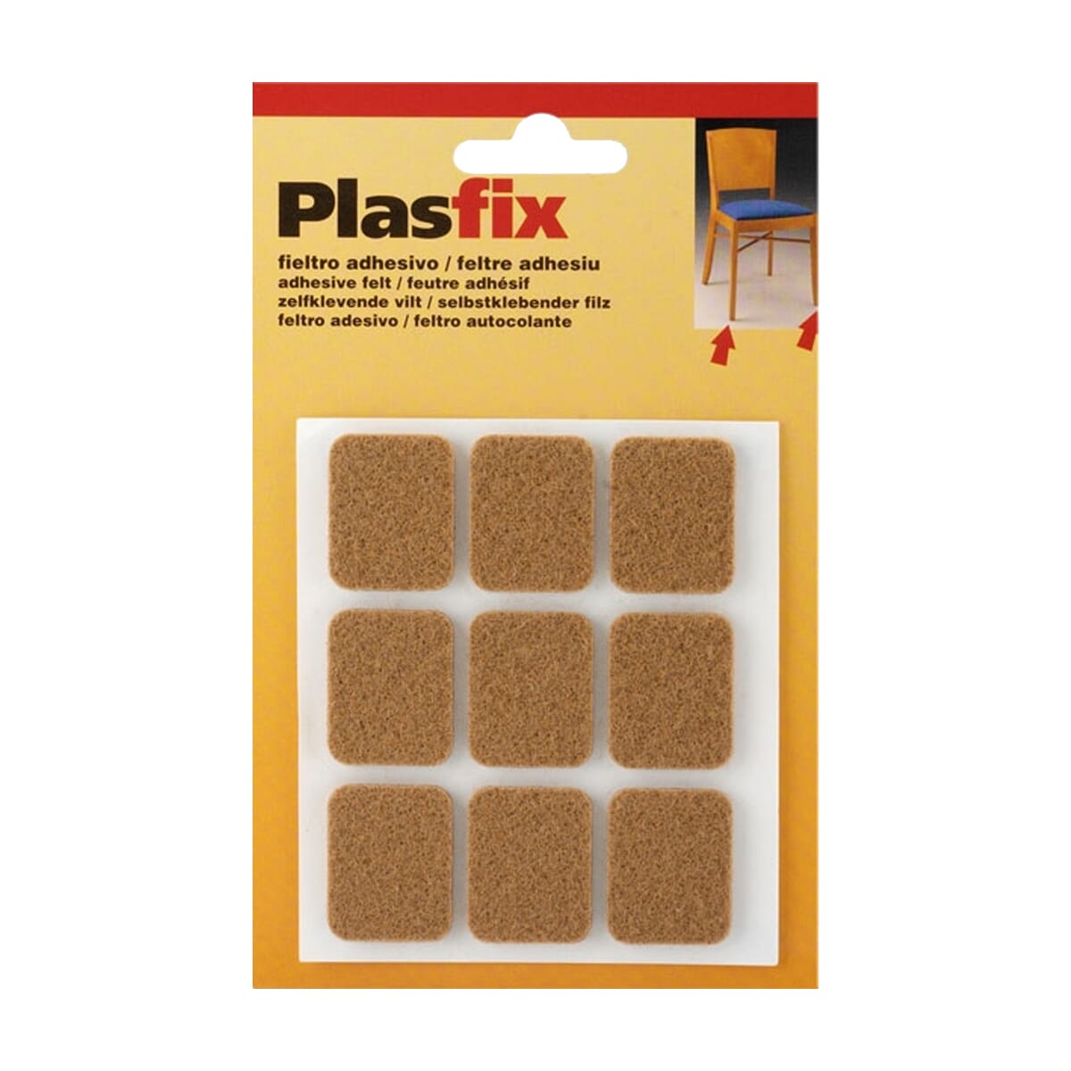 Inofix-Zelfklevende-Vilt-29x23mm-Vierkant-Bruin-9-stuks_2