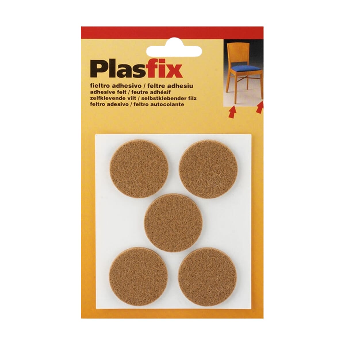 Inofix-Zelfklevende-Vilt-34mm-Rond-Bruin-5-stuks_2