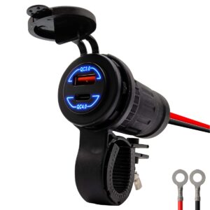 ProRide 12V USB Lader Motor - USB C Aansluiting Motor - 2 Poorten - QC4.0 - Voor Motor en Motorfiets - Blauw
