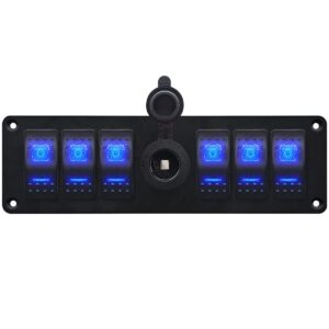 ProRide Schakelpaneel 12V voor Auto/Boot - Sigarettenaansteker Stopcontact - 12/24V - 10A - 6 schakelaars