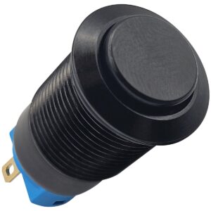 ProRide Metalen Mini Drukschakelaar 12V ON-OFF - 12mm - 12V/24V - Zwart - High Surface