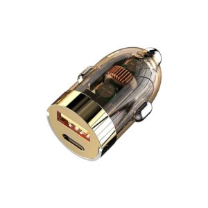 ProRide USB/USB C Auto Oplader 120W - 12-24V - QC3.0 - Transparant