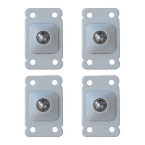 Zwenkwielen set van 4 - Rechthoek - RVS - Zelfklevende meubelwielen voor onder meubels en opbergdozen - Wit