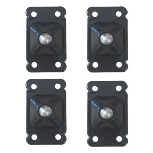 Zwenkwielen set van 4 - Rechthoek - RVS - Zelfklevende meubelwielen voor onder meubels en opbergdozen - Zwart