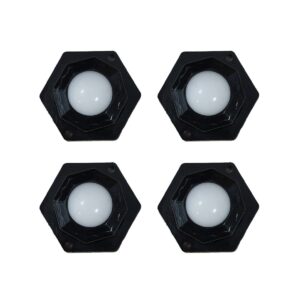 Zwenkwielen set van 4 - Zeshoek - Plastic - Zelfklevende meubelwielen voor onder meubels en opbergdozen - Zwart