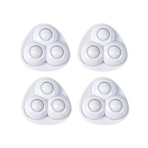 Zwenkwielen set van 4 - Driehoek - Plastic - Zelfklevende meubelwielen voor onder meubels en opbergdozen - Wit