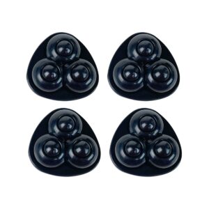 Zwenkwielen set van 4 - Driehoek - Plastic - Zelfklevende meubelwielen voor onder meubels en opbergdozen - Zwart