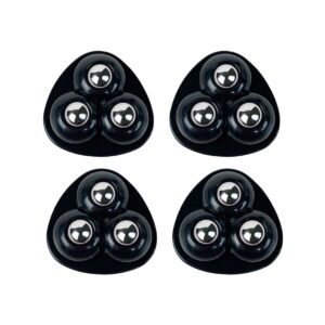 Zwenkwielen set van 4 - Driehoek - RVS - Zelfklevende meubelwielen voor onder meubels en opbergdozen - Zwart