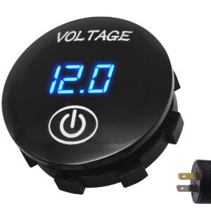 ProRide Universele Voltmeter Inbouw 12-24V DC met Aan/uit Schakelaar - Blauw