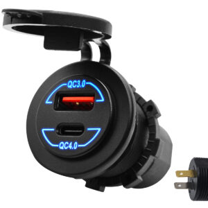 ProRide 12V USB Autolader 2 Poorten Inbouw - QC4.0 - USB Stopcontact, Boot en Camper - Blauw