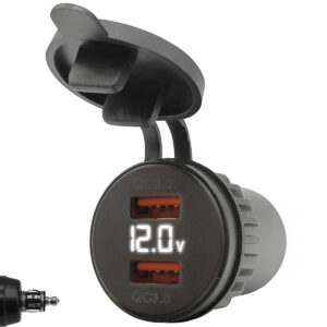 ProRide USB Lader Motor met Voltmeter - Din Hella - QC3.0 - 12V/24V - Motor USB lader 2 poorten