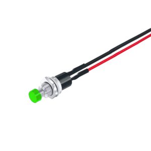 ProRide Drukschakelaar OFF-(ON) 6mm - Puls - met Aansluitkabel - 1A/250V - Groen