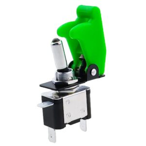 ProRide Tuimelschakelaar 12V ON-OFF - 20A - Enkelpolig - Groen beschermkapje - Groen LED indicatielampje