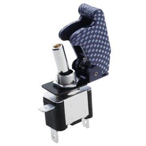 ProRide Tuimelschakelaar 12V ON-OFF - 20A - Enkelpolig - Carbon beschermkapje - Oranje LED indicatielampje