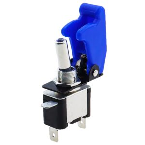 ProRide Tuimelschakelaar 12V ON-OFF - 20A - Enkelpolig - Blauw beschermkapje - Blauw LED indicatielampje