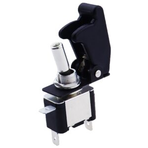 ProRide Tuimelschakelaar 12V ON-OFF - 20A - Enkelpolig - Zwart beschermkapje - Wit LED indicatielampje