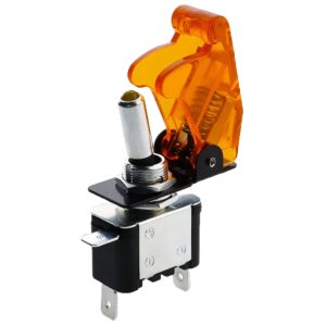 ProRide Tuimelschakelaar 12V ON-OFF - 20A - Enkelpolig - Transparant Geel beschermkapje - Geel LED indicatielampje