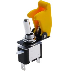 ProRide Tuimelschakelaar 12V ON-OFF - 20A - Enkelpolig - Geel beschermkapje - Geel LED indicatielampje