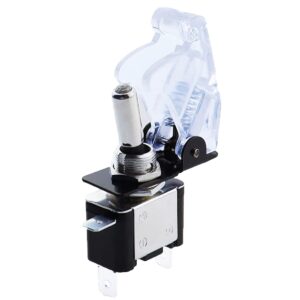 ProRide Tuimelschakelaar 12V ON-OFF - 20A - Enkelpolig - Transparant wit beschermkapje - Wit LED indicatielampje