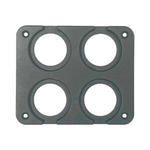 ProRide Montageplaat 4 Gaten - Inbouw - Viervoudig - Vierkant - Geschikt voor USB stopcontact/Voltmeter - Voor IB4-VK - Zwart