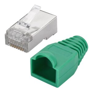 RJ45 Connector Cat5/Cat6 8P8C met Groene Tules - Afgeschermd - 10 stuks