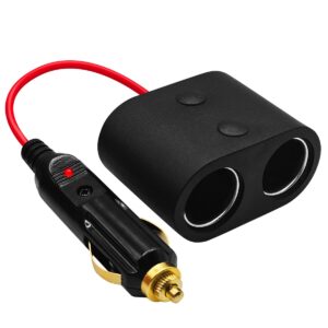 ProRide Sigarettenaansteker Splitter Verlengkabel 2-poorts 10A 12-24V - 0.5 meter - Rood