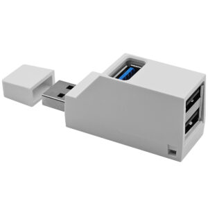 VLTG USB Splitter 3 poorten - Compacte USB Hub 3.0 / 2.0 - Verdeler Voor PC Laptop - Wit