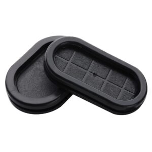 Kabelbeschermer 35x75mm - Rechthoek - Rubberen Stof Plug voor kabels organiseren - Zwart - 2 stuks