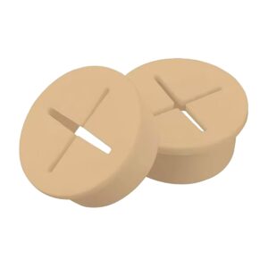 Kabelbeschermer 25mm - Rond - Rubberen Stof Plug voor kabels organiseren - Bruin - 2 stuks