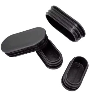 Insteekdop Stoel en Tafel 25x50mm - Stoelpootdop Insteek - Ovaal - Zwart - set van 4