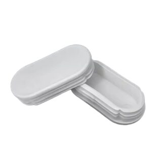 Insteekdop Stoel en Tafel 20x40mm - Stoelpootdop Insteek - Ovaal - Wit - Per stuk