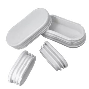 Insteekdop Stoel en Tafel 25x50mm - Stoelpootdop Insteek - Ovaal - Wit - set van 4