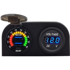 ProRide 12V USB Autolader2 Poorten Opbouw met Schakelaar - QC3.0 - Tweevoudig opbouw