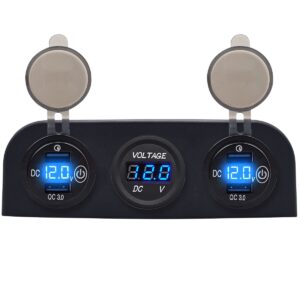ProRide 12V USB Autolader 4 Poorten - QC3.0 - P19776 - Drievoudig opbouw paneel met Voltmeter